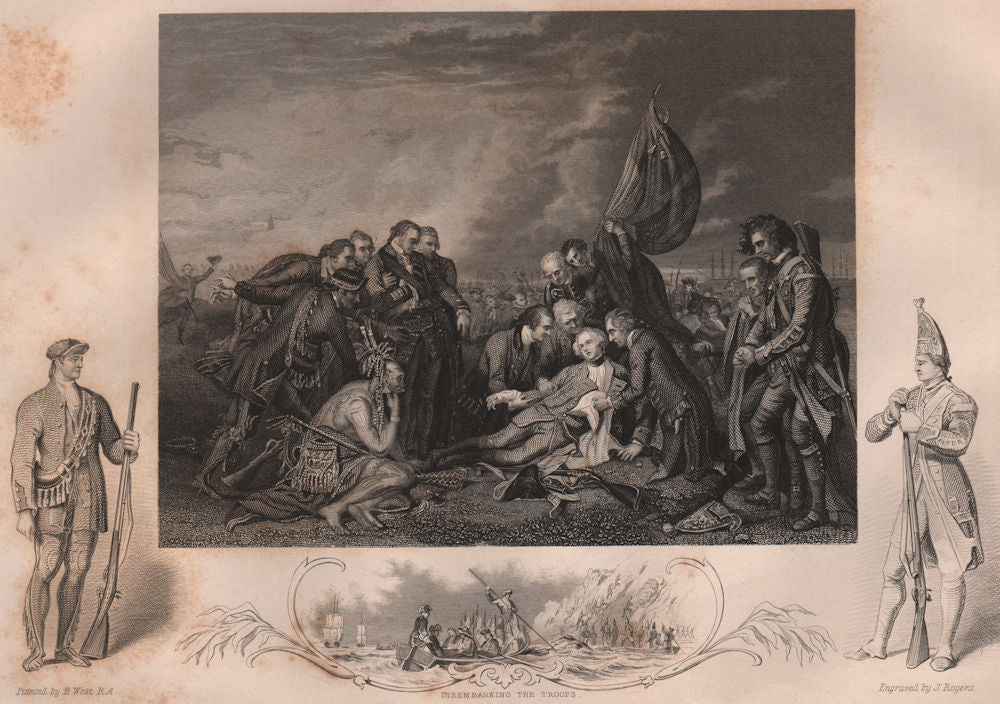 CANADA. Death of General Wolfe (Inset. Disembarking the Troops) . TALLIS 1853